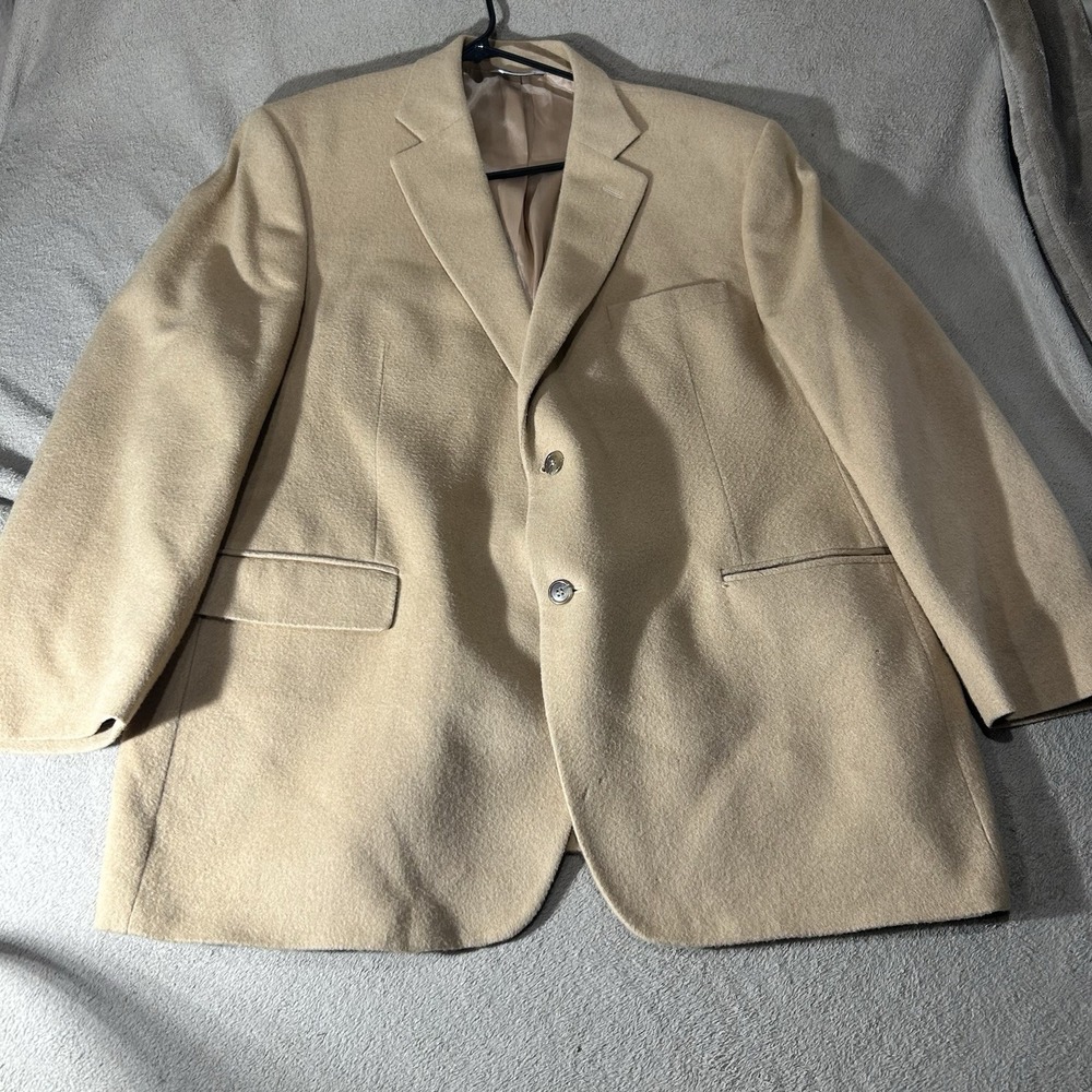 Joseph & Feiss Mens 48R 100% Camel Hair Sport Coat Blazer Jacket Two Button